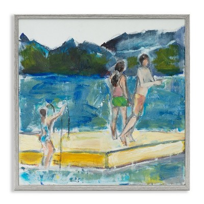 Stupell Industries Kids on Swimming Dock Abstract, 12" x 12"