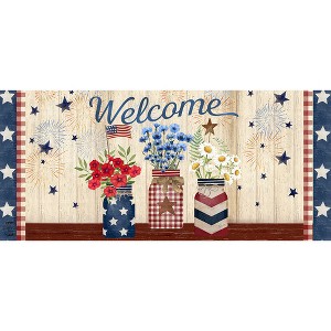 Briarwood Lane Spring Welcome American Mason Jars Mini Mat 22x10 Indoor Outdoor For Spring Doormat - 1 of 3