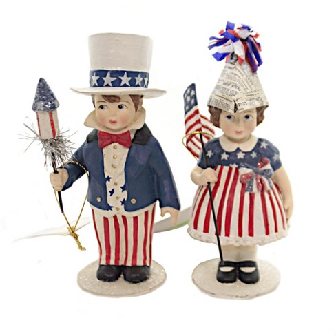 Bethany Lowe Designs Patriotic Sammy & Betsy - Two Figurines 5.25 ...