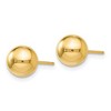 Black Bow Jewelry 7mm (1/4 Inch) 14k Yellow Gold Polished Ball Friction Back Studs - 2 of 4