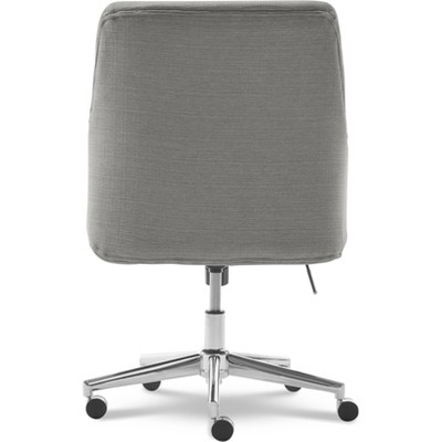 Leighton Medium Gray Fabric Swivel Home Office Chair with Memory Foam