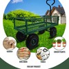 SKRAN Garden Cart Wagon - 300 lbs Capacity Heavy-Duty Steel Mesh Utility Cart with Removable Sides, All-Terrain Wheels & Pull Handle - 2 of 4