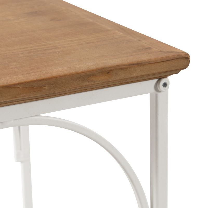Kate and Laurel Anthea Square MDF Tea Table, 12x12x26, Rustic Brown and White, 4 of 11