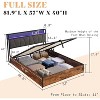 AMERLIFE Lift Up Bed Frame with Linen Upholstered & LED Light & Storage Headboard - 2 of 3