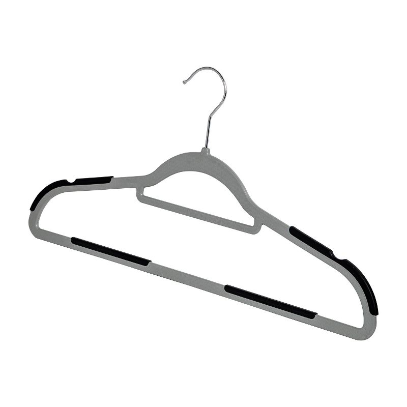 Honey-Can-Do 50pk Rubber Grip Hangers Gray and Black, 3 of 10