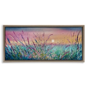 Stupell Industries Pond Reeds Sprouting at Sunset Floating Frame Canvas Art - 1 of 4