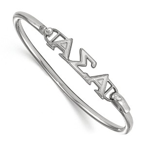 Black Bow Jewelry Sterling Silver Alpha Sigma Alpha Greek Life Bangle Bracelet 8 Inch - 1 of 3