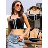 INSPIRE CHIC Women's Square Neck Sleeveless Button Cami Summer Causal Color Block Tank Tops - 2 of 4