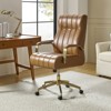 Siivio Modern Leather Swivel Tilting Office Chair with Channel Tufted|HULALA HOME - 2 of 4