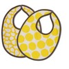Bacati - Ikat Yellow/Gray Dots/Giraffe Muslin 4 pc set of Bibs & Burp Cloths Set - 3 of 4