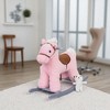 Mshliw Kids Plush Rocking Horse Ride-On Chair with Soft Toy Bear, Realistic Sounds, Wooden Base & Seat for Toddlers Ages 3+, Halloween gift - 2 of 4