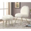 16" Vexley Square Faux Fur Glam Ottoman White/Gold - miBasics - image 3 of 3