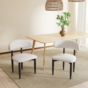 WJSHome Dining Chairs Set of 2, Solid Rubberwood Leg Kitchen Chairs with Modern Fabric Upholstered for Dining Room - 1 of 4