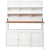 GDFStudio 50"W Fir Wood Garden Workstation with 2 Cabinets and 3 Side Hooks, White - 2 of 4