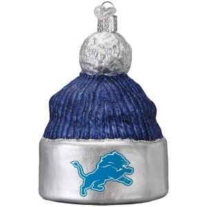 Old World Christmas Blown Glass Ornament for Christmas Tree, Detroit Lions Beanie - 1 of 3