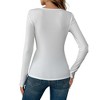 Womens Long Sleeve Lace Neck Ribbed Casual Elegant Shirts Top - 4 of 4
