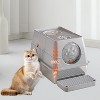 Stainless Steel Cat Litter Box with Lid & Scoop, Large Enclosed High Sided Litter Box, Carbon Filters, Odor Free, Easy Cleaning for Big Cats - 4 of 4