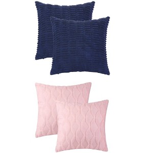 REGALWOVEN 4 Pcs Modern Solid Texture Throw Pillow Covers - 1 of 4