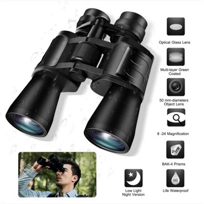 Wikineon 1Pc Portable Zoom Binoculars With FMC Lens Low Light Night Vision For Bird Watching Hunting Sports Events Concerts Adults Kids