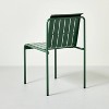 Slat Metal Outdoor Patio Dining Chairs (Set of 2) - Green - Hearth & Hand™ with Magnolia: Steel Frame, Rust-Resistant, Armless Design - 4 of 4