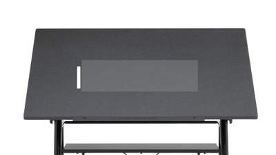 Contemporary Black Wood Adjustable Drafting Table with Storage