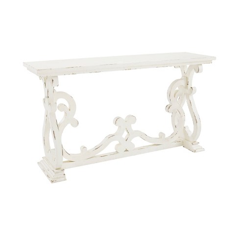 Christos Console White Powell Company, Powell Scroll Console Table