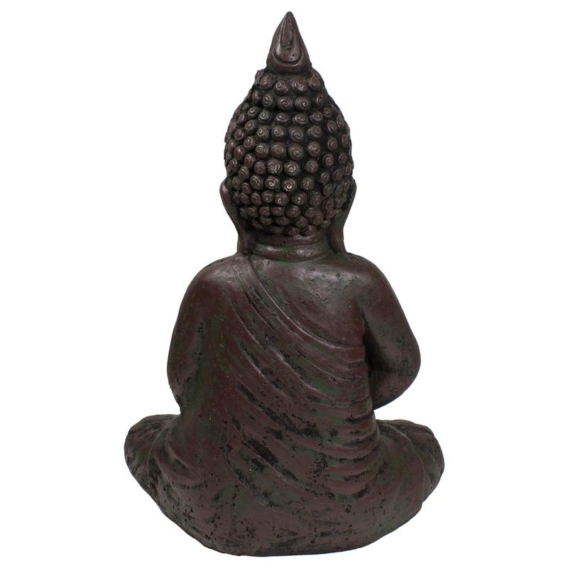 Northlight 17.5" Dark Brown Meditating Buddha Outdoor Garden Statue, 5 of 6