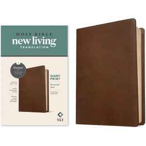 NLT Personal Size Giant Print Bible, Filament Enabled Edition (Red Letter, Leatherlike, Rustic Brown) - Large Print (Leather Bound) - 1 of 1