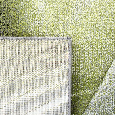 Mid-Century Modern Hand-Knotted Gray Synthetic Area Rug - 27in x 4in