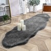 Home Mart Goods Grey Faux Rabbit Fur Fuzzy Soft Fluffy Plush Cozy Shaggy Area Rug - 2 of 4