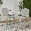 Christopher Knight Home Arthur 2pk Outdoor Aluminum French Cafe Chairs - Gray/Bamboo - 2 of 4