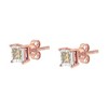 Haus of Brilliance 14K Rose Gold Plated Silver 1/2 Cttw Princess Diamond Solitaire Stud Earrings - 4 of 4