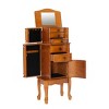 Marie Traditional Wood 7 Lined Drawer Jewelry Armoire Oak - Powell: Freestanding with Built-in Mirror - 4 of 4