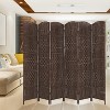 FDW Elegant Room Divider Woven Screen Divider 4/6/8 Panel 6ft Indoor Wall Divider Folding Privacy Screen with Natural Fibers - 2 of 4