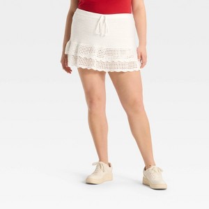 Women's Openwork Tiered Mini Skirt - Wild Fable™ - 1 of 3