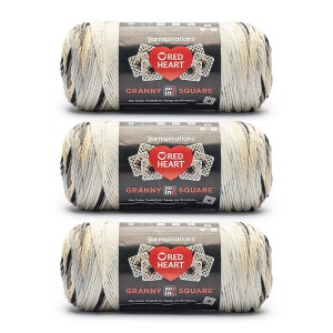 Red Heart All in One Granny Square Yarn 24 Pack-Soft White - Shadow - 1 of 4