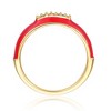 Guili Young Adults/Teens 14k Yellow Gold Plated with Cubic Zirconia Enamel Slim Stacking Band Ring - 2 of 2