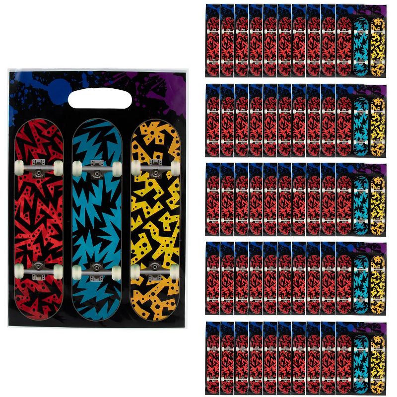 Fun Express 8 1/2" x 12" Bulk 50 Pc. Skateboard Plastic Goody Bags