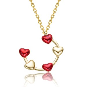 Guili 14K Gold Plated with Graceful Heart Charms Radiant Pendant Necklace For Kids - 1 of 2