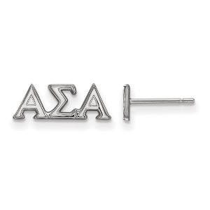Black Bow Jewelry Sterling Silver Alpha Sigma Alpha Greek Life Stud Earrings - 1 of 3