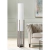 Possini Euro Design Arrista Modern 63" Tall Standing Floor Lamp Cylinder Foot Switch Wood Gray Wash Finish Living Room Bedroom House Reading Office - 2 of 4