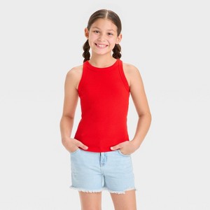 Girls' Ribbed Tank Top - Cat & Jack™ - 1 of 3