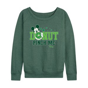 Women's - Disney - Donut Pinch Me Lightweight French Terry Wide Neck Long Sleeve Shirt - 1 of 4