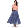 Women's Bohemian Cotton Linen Maxi Skirt - Long Flowy Casual for Summer Beach Holiday Grey - 2 of 4