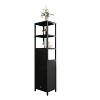 TiramisuBest 30" Modern Bathroom Vanity with Ceramic Sink, Blurred Glass Doors, Matte Black Handles, Large Storage, Rubber Wood Frame, Black - 4 of 4