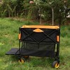 Furniinspire Wheelbarrows And Lawn Carts Big Large Capacity Folding Cart, Extra Long Extender Wagon Cart, Black And Orange, 53“*20"*51" - 2 of 4
