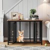 Brown Large Dog Crate Furniture Flip Top Kennel with 2 Doors Latches Heavy Duty Metal Cage End Table Farmhouse Style for Medium & Large Dogs Brown - 2 of 4