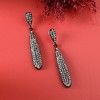 SOHI Women's Chalice Silver Bling Almond Drop Earrings - 2 of 4