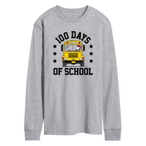 Men's - Peanuts - Snoopy One Hundred Days Of School Long Sleeve Graphic T-Shirt - 1 of 4