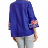 Women's Split Neckline And Bell Sleeve Embroidered Top -plus - Savanna Jane - 3 of 4